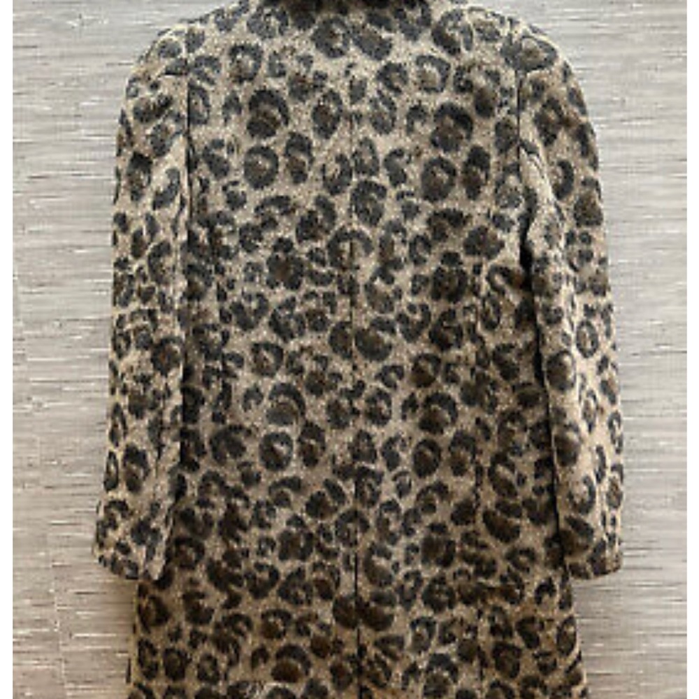 Leopard Print Wool Blend Coat Camel Leopard Coat … - image 4